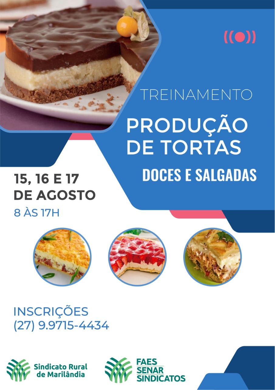 Treinamento de produção de tortas doces e salgadas